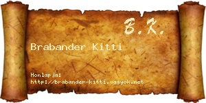 Brabander Kitti névjegykártya